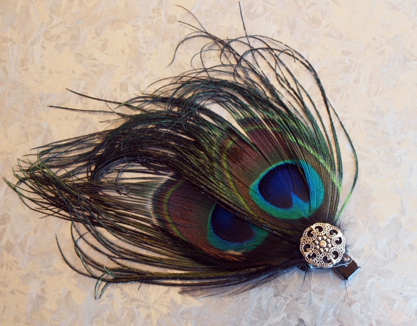 Double Peacock Fascinator