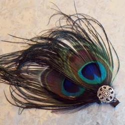 Double Peacock Fascinator
